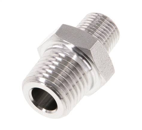 1/8'' NPT x 1/4'' NPT Stainless steel Double Nipple 275 Bar - Hydraulic