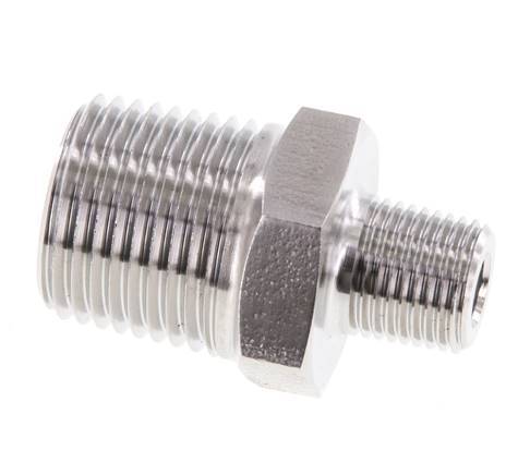 1/8'' NPT x 3/8'' NPT Stainless steel Double Nipple 210 Bar - Hydraulic