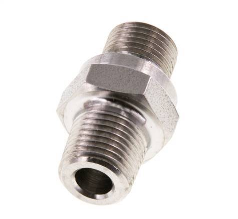 1/8'' NPT x G 1/8'' Stainless steel Double Nipple 40 Bar - Hydraulic