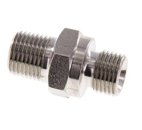 1/8'' NPT x G 1/8'' Stainless steel Double Nipple 40 Bar - Hydraulic