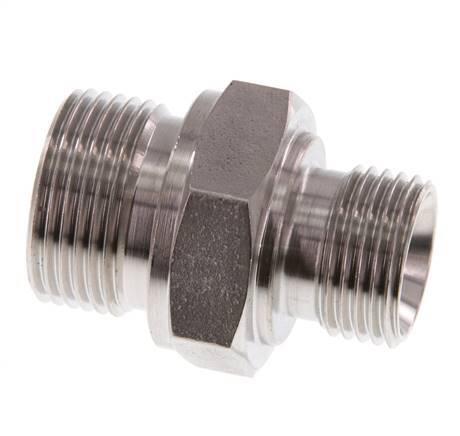 G 3/4'' x G 1/2'' Stainless steel Double Nipple 400 Bar - Hydraulic
