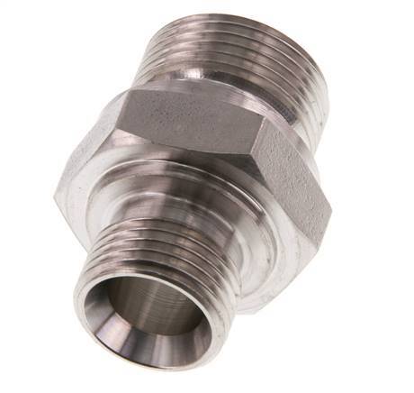 G 3/4'' x G 1/2'' Stainless steel Double Nipple 400 Bar - Hydraulic
