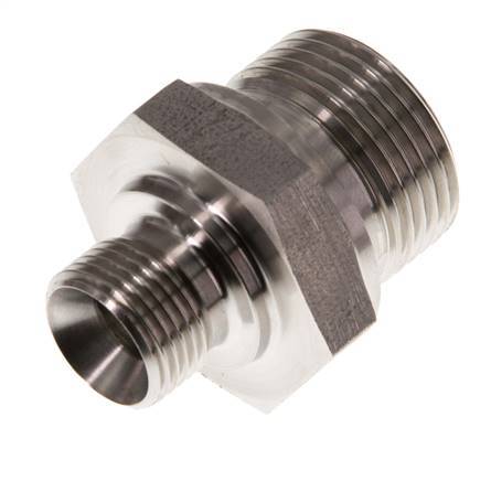 G 3/4'' x G 3/8'' Stainless steel Double Nipple 400 Bar - Hydraulic