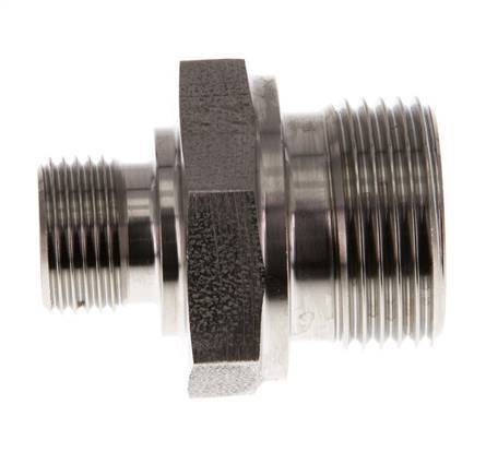 G 3/4'' x G 3/8'' Stainless steel Double Nipple 400 Bar - Hydraulic