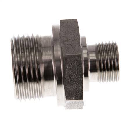 G 3/4'' x G 3/8'' Stainless steel Double Nipple 400 Bar - Hydraulic