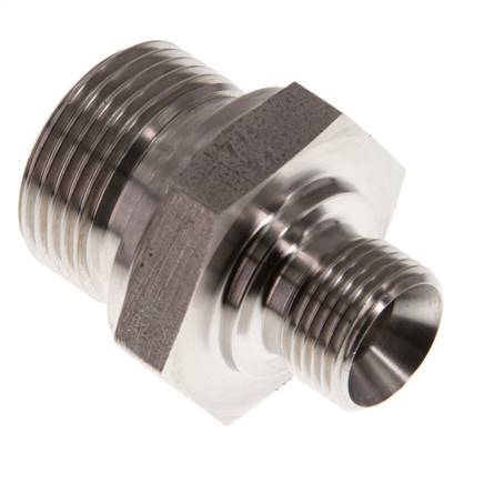 G 3/4'' x G 3/8'' Stainless steel Double Nipple 400 Bar - Hydraulic
