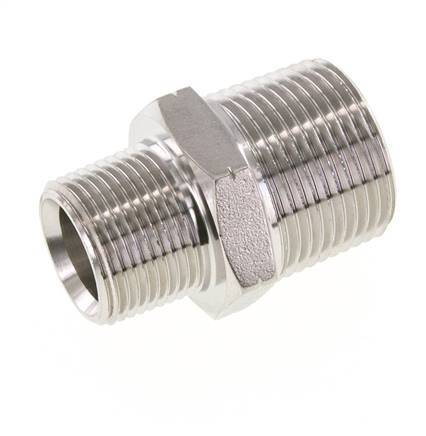 3/4'' NPT x 1'' NPT Stainless steel Double Nipple 140 Bar - Hydraulic