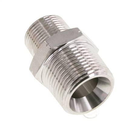 3/4'' NPT x 1'' NPT Stainless steel Double Nipple 140 Bar - Hydraulic