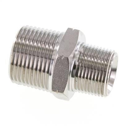 3/4'' NPT x 1'' NPT Stainless steel Double Nipple 140 Bar - Hydraulic