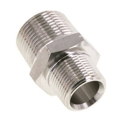 3/4'' NPT x 1'' NPT Stainless steel Double Nipple 140 Bar - Hydraulic
