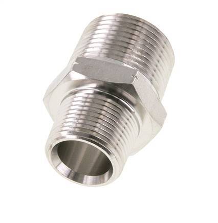 3/4'' NPT x 1'' NPT Stainless steel Double Nipple 140 Bar - Hydraulic