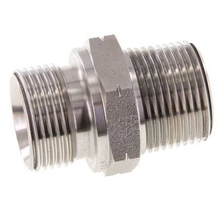 3/4'' NPT x G 3/4'' Stainless steel Double Nipple 40 Bar - Hydraulic