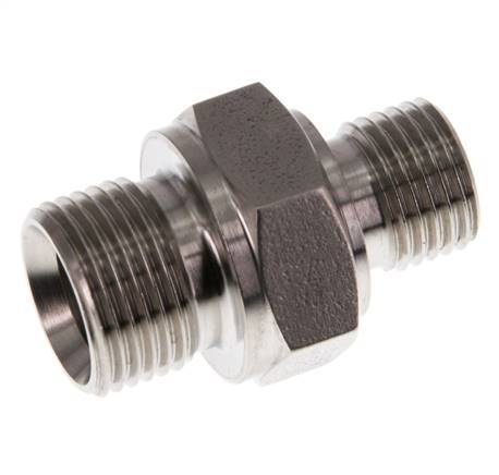 G 3/8'' x G 1/4'' Stainless steel Double Nipple 400 Bar - Hydraulic