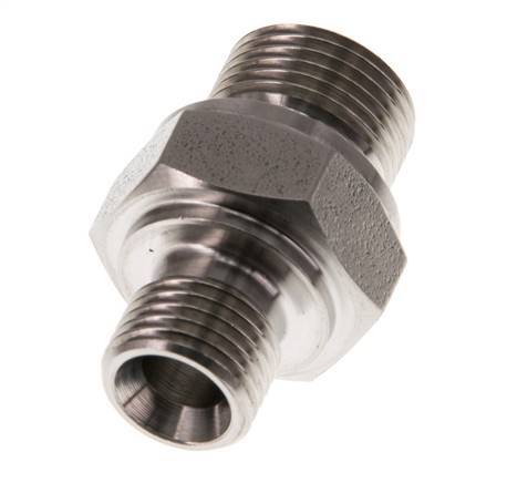 G 3/8'' x G 1/4'' Stainless steel Double Nipple 400 Bar - Hydraulic