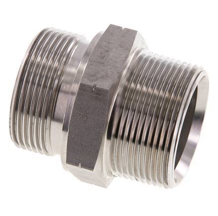 1 1/2'' NPT x G 1 1/2'' Stainless steel Double Nipple 40 Bar - Hydraulic