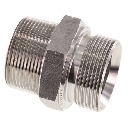 1 1/2'' NPT x G 1 1/2'' Stainless steel Double Nipple 40 Bar - Hydraulic