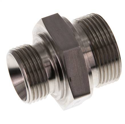 G 1 1/4'' x G 1'' Stainless steel Double Nipple 315 Bar - Hydraulic