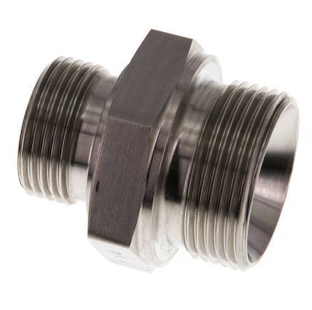 G 1 1/4'' x G 1'' Stainless steel Double Nipple 315 Bar - Hydraulic