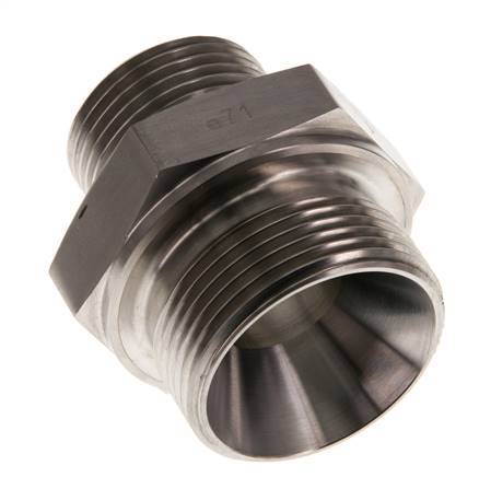 G 1 1/4'' x G 1'' Stainless steel Double Nipple 315 Bar - Hydraulic