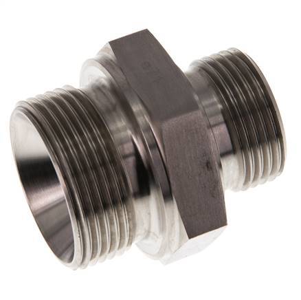 G 1 1/4'' x G 1'' Stainless steel Double Nipple 315 Bar - Hydraulic