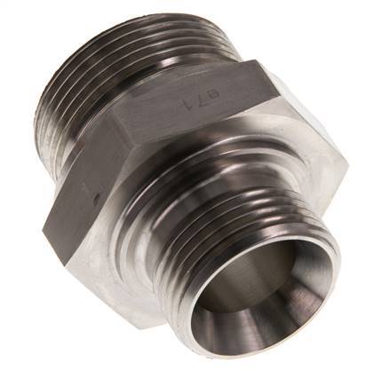G 1 1/4'' x G 1'' Stainless steel Double Nipple 315 Bar - Hydraulic