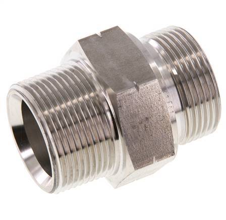 1 1/4'' NPT x G 1 1/4'' Stainless steel Double Nipple 40 Bar - Hydraulic