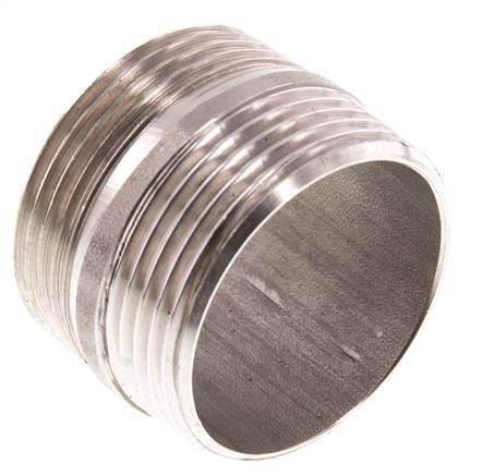 R 1 1/4'' Stainless steel Double Pipe Nipple 20 Bar DIN 2982 - 30mm