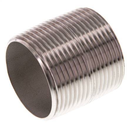 R 1 1/4'' Stainless steel Double Pipe Nipple 20 Bar DIN 2982 - 40mm