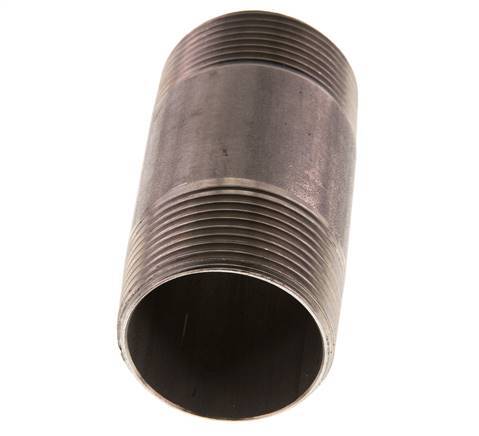 R 1 1/4'' Stainless steel Double Pipe Nipple 20 Bar DIN 2982 - 80mm