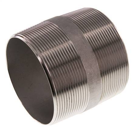 R 3'' Stainless steel Double Pipe Nipple 20 Bar DIN 2982 - 80mm