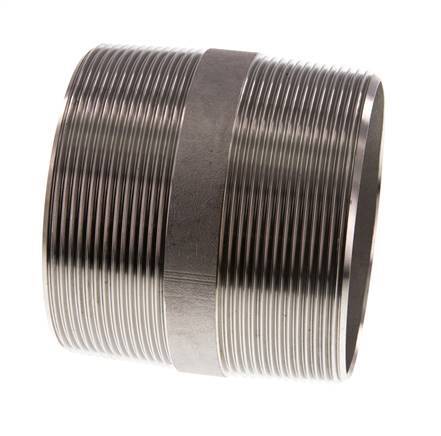 R 3'' Stainless steel Double Pipe Nipple 20 Bar DIN 2982 - 80mm