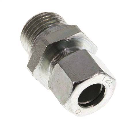 G 1/2'' Male x 12L Zinc plated Steel Straight Cutting Ring 315 Bar DIN 2353 [2 Pieces]