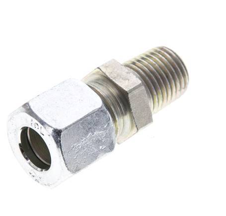 1/4'' NPT Male x 10L Zinc plated Steel Straight Cutting Ring 315 Bar DIN 2353 [2 Pieces]