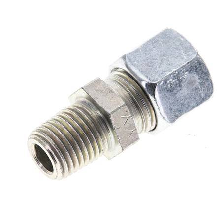 1/4'' NPT Male x 10L Zinc plated Steel Straight Cutting Ring 315 Bar DIN 2353 [2 Pieces]