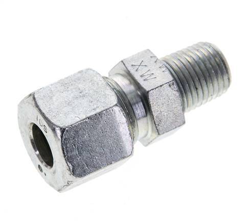 1/4'' NPT Male x 10S Zinc plated Steel Straight Cutting Ring 630 Bar DIN 2353 [2 Pieces]