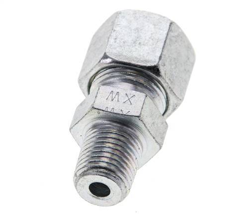 1/4'' NPT Male x 10S Zinc plated Steel Straight Cutting Ring 630 Bar DIN 2353 [2 Pieces]