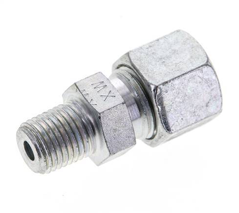 1/4'' NPT Male x 10S Zinc plated Steel Straight Cutting Ring 630 Bar DIN 2353 [2 Pieces]