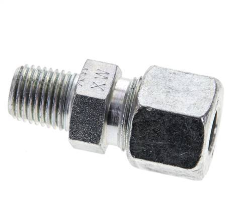 1/4'' NPT Male x 10S Zinc plated Steel Straight Cutting Ring 630 Bar DIN 2353 [2 Pieces]