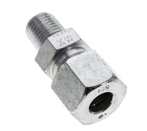 1/4'' NPT Male x 10S Zinc plated Steel Straight Cutting Ring 630 Bar DIN 2353 [2 Pieces]