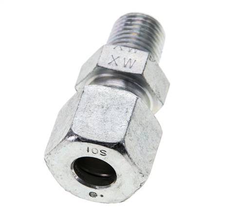 1/4'' NPT Male x 10S Zinc plated Steel Straight Cutting Ring 630 Bar DIN 2353 [2 Pieces]