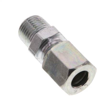 R 1/8'' Male x 6LL Zinc plated Steel Straight Cutting Ring 100 Bar DIN 2353 [5 Pieces]