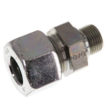 G 3/8'' Male x 16S Zinc plated Steel Straight Cutting Ring 400 Bar DIN 2353