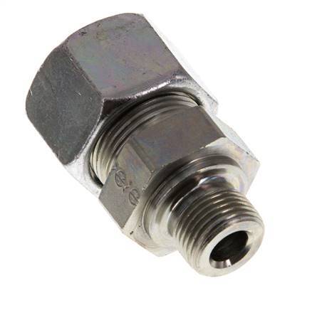 G 3/8'' Male x 16S Zinc plated Steel Straight Cutting Ring 400 Bar DIN 2353