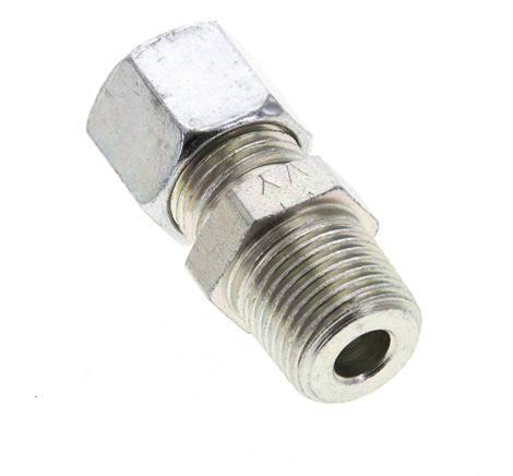 3/8'' NPT Male x 10L Zinc plated Steel Straight Cutting Ring 315 Bar DIN 2353 [2 Pieces]