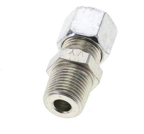 3/8'' NPT Male x 10L Zinc plated Steel Straight Cutting Ring 315 Bar DIN 2353 [2 Pieces]