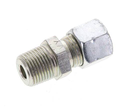 3/8'' NPT Male x 10L Zinc plated Steel Straight Cutting Ring 315 Bar DIN 2353 [2 Pieces]