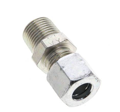 3/8'' NPT Male x 10L Zinc plated Steel Straight Cutting Ring 315 Bar DIN 2353 [2 Pieces]