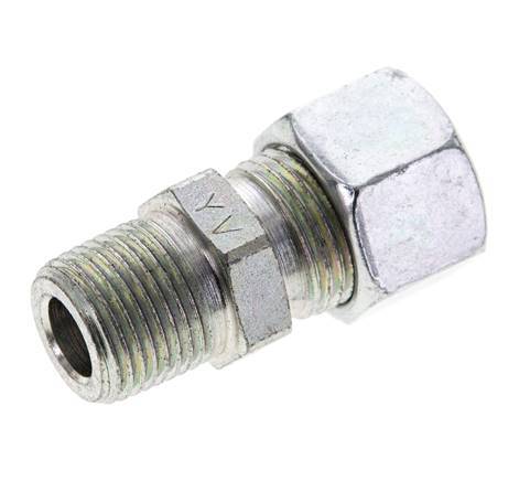 3/8'' NPT Male x 12L Zinc plated Steel Straight Cutting Ring 315 Bar DIN 2353 [2 Pieces]