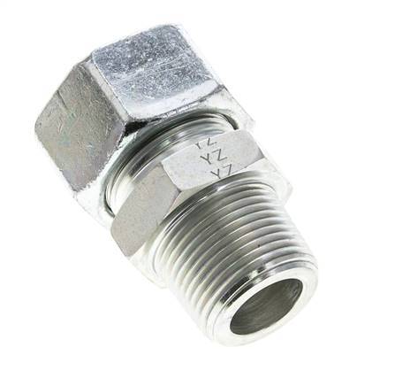 1'' NPT Male x 25S Zinc plated Steel Straight Cutting Ring 400 Bar DIN 2353