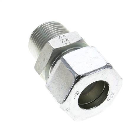 1'' NPT Male x 25S Zinc plated Steel Straight Cutting Ring 400 Bar DIN 2353